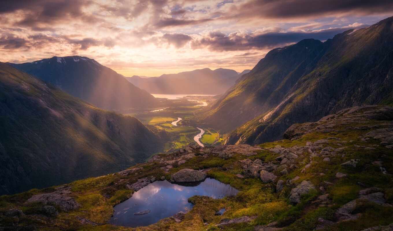 природа, стиль, гора, красивый, норвегия, долина, norwegian, миро, flexbox