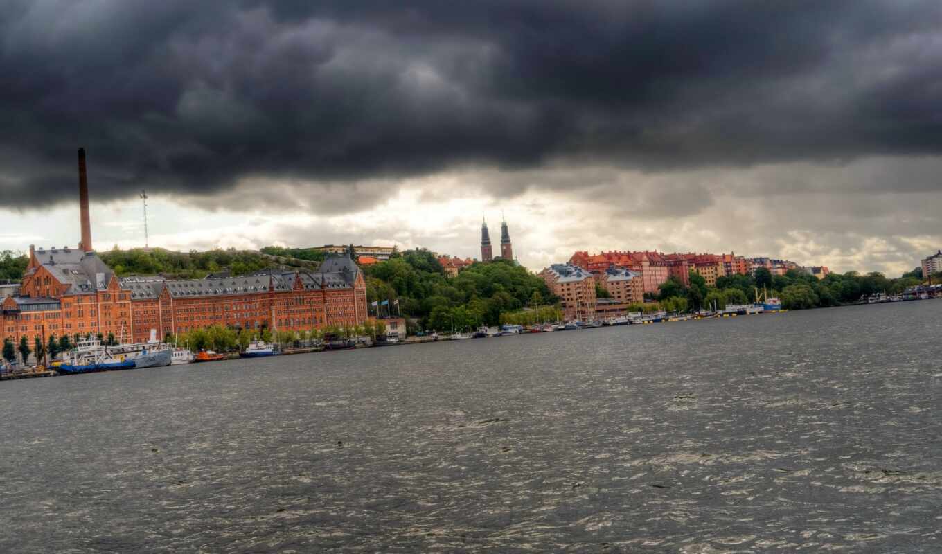 house, река, sweden, stockholm