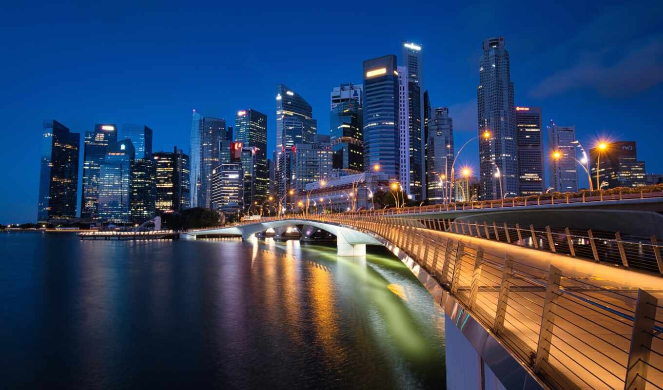 city, Bridge, pic, park, bay, singapore