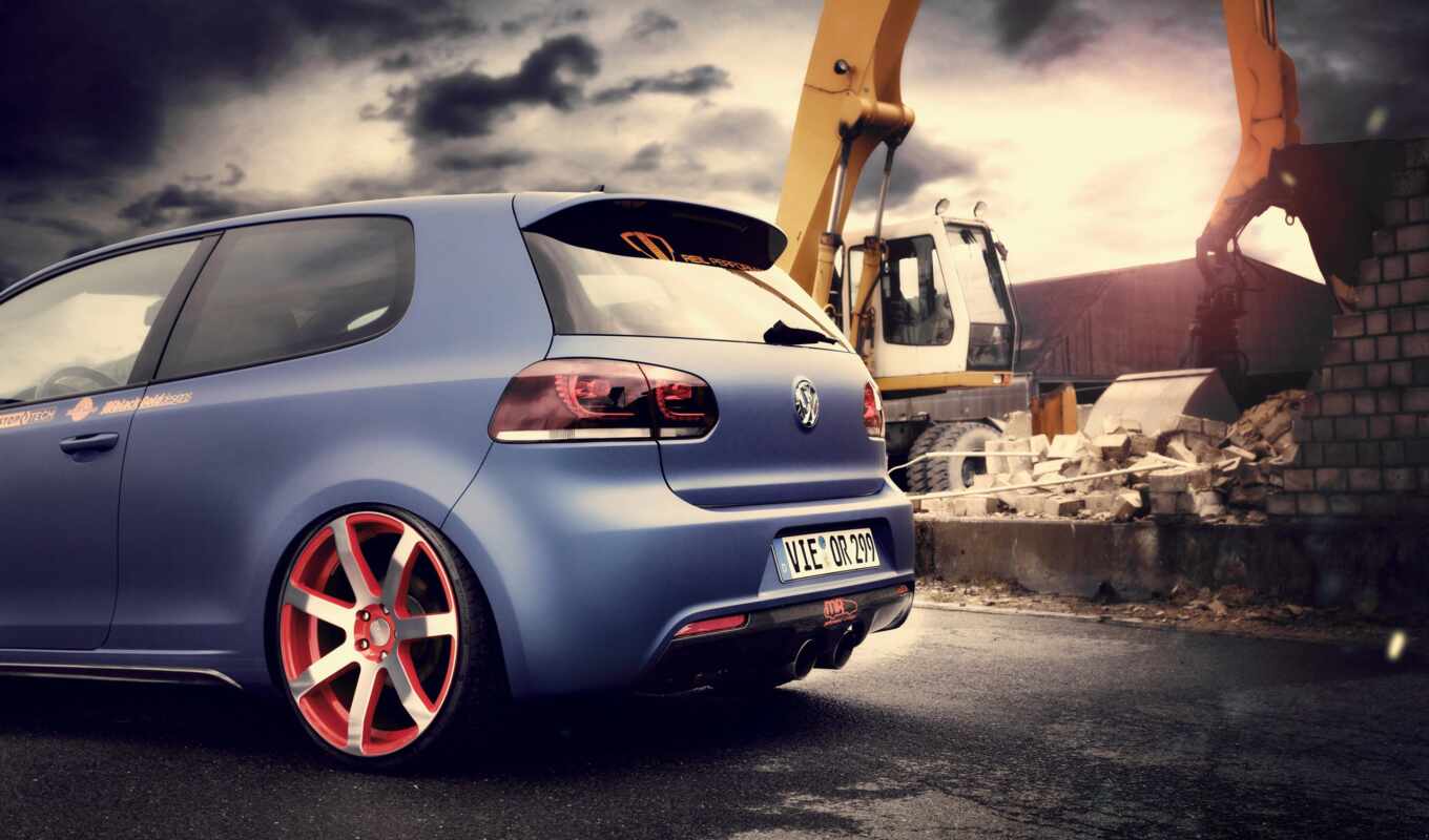 car, golf, for Volkswagen, motorsport, sticker, gtus