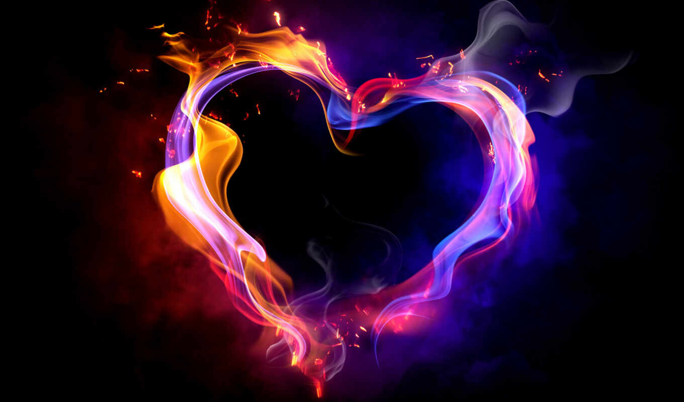 love, огонь, сердце