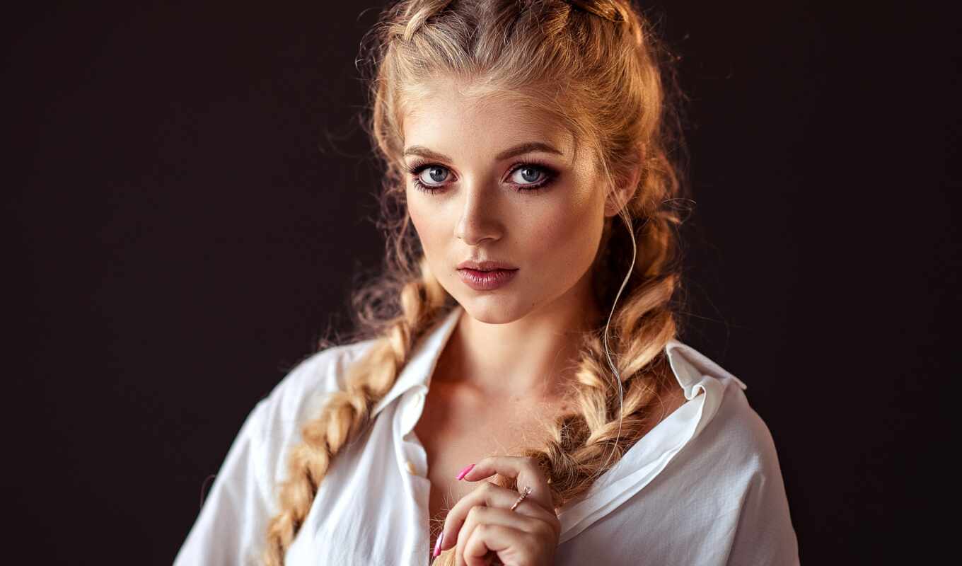 view, woman, photographer, hair, eyes, model, portrait, lena, hairstyle, pigtail