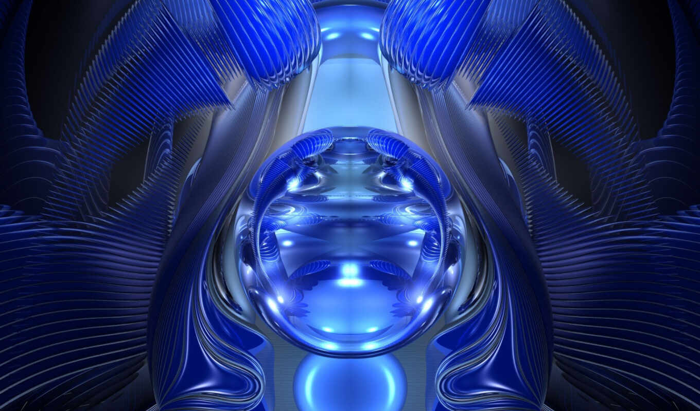 android, blue, glass, шар, мяч