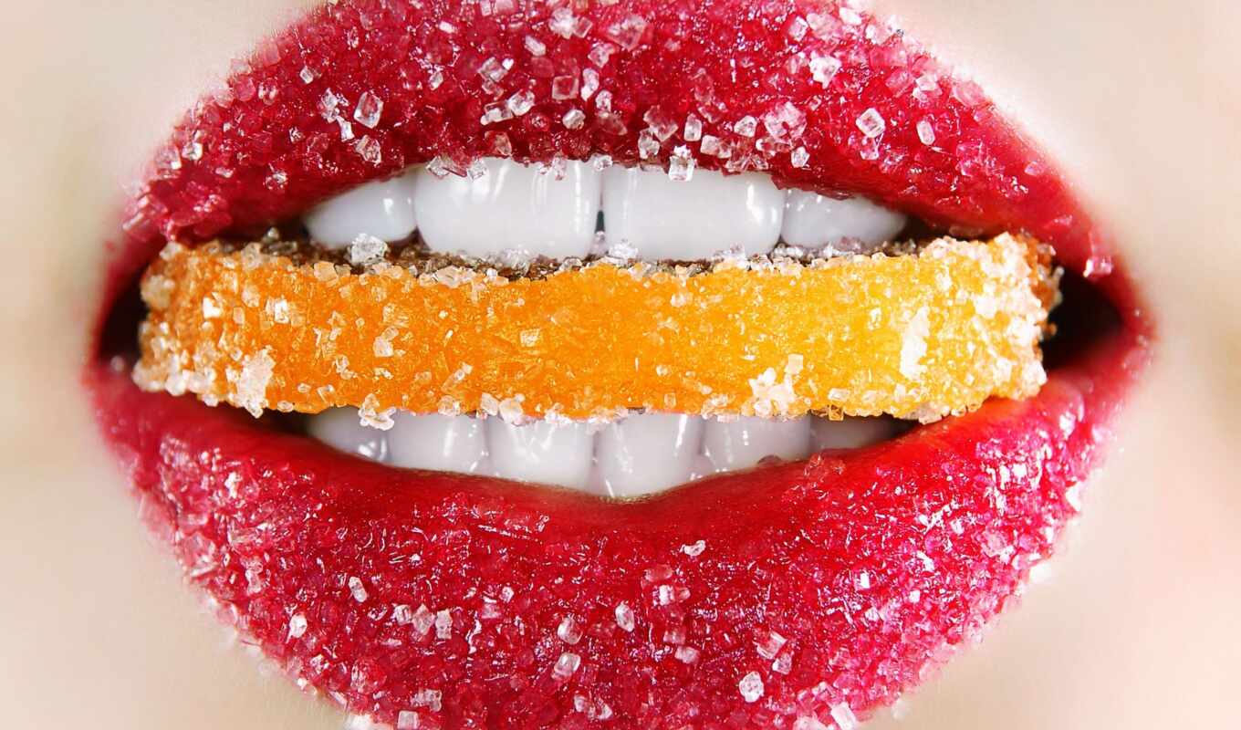there is, macro, candy, red, lips, sugar, lips, lipstick, make