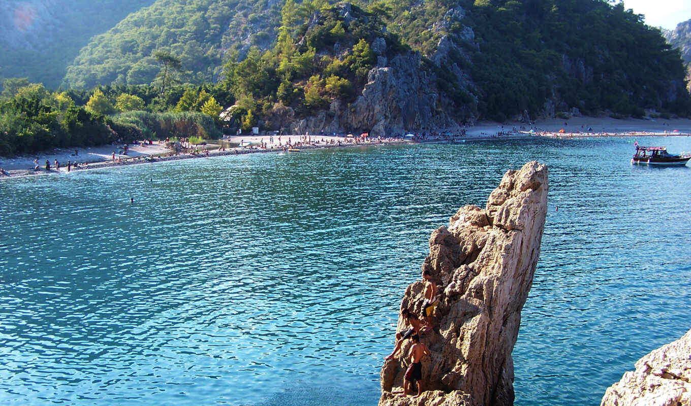 beach, rock, landscape, sea, background image, free