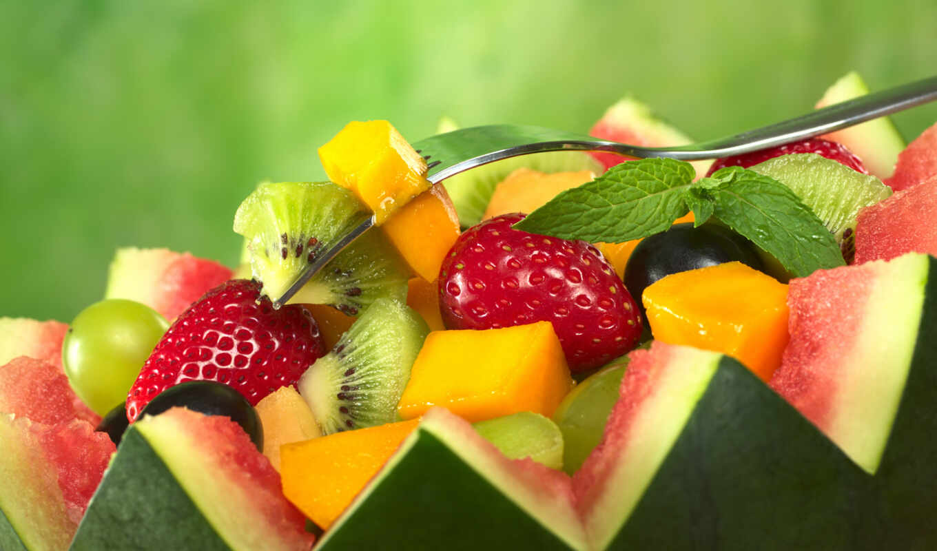 summer, красивые, плод, арбуз, виноград, клубника, киви, фрукты, ягоды, натюрморт