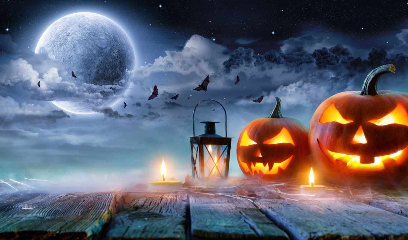 glow, halloween, moonlight, lantern, terrible