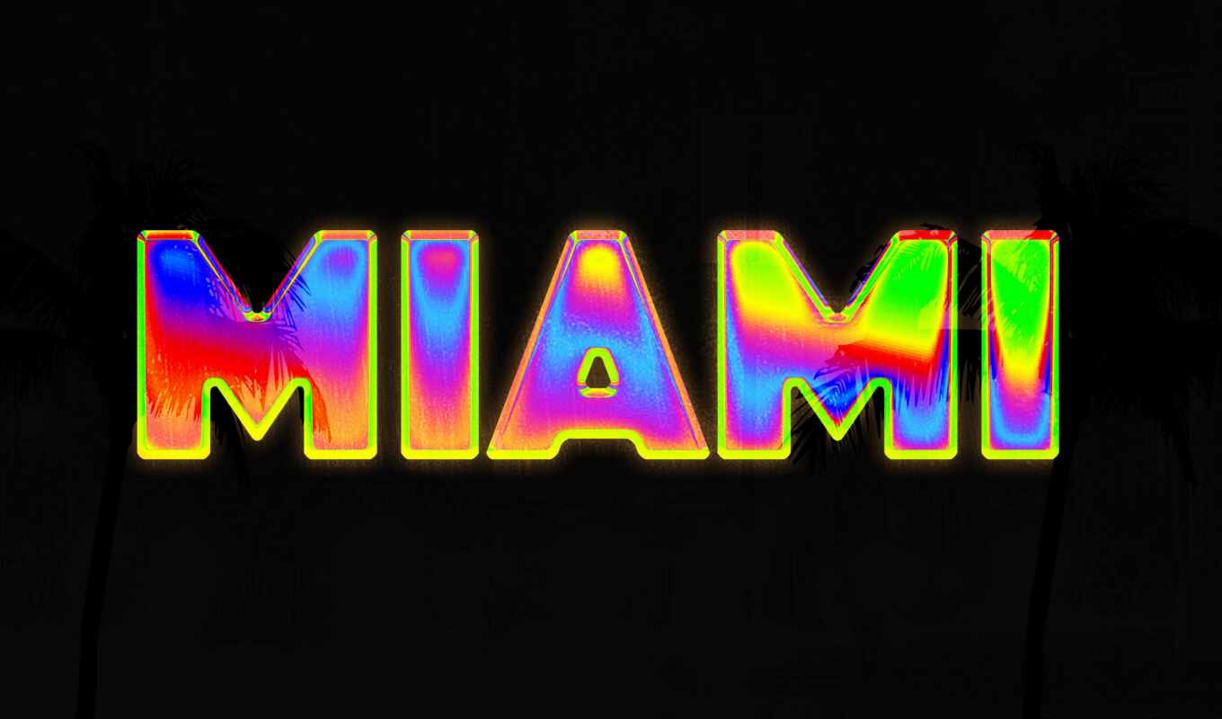 background, inscriptions, light, miami, effect, sign, neon, rectangle, visual, signboard