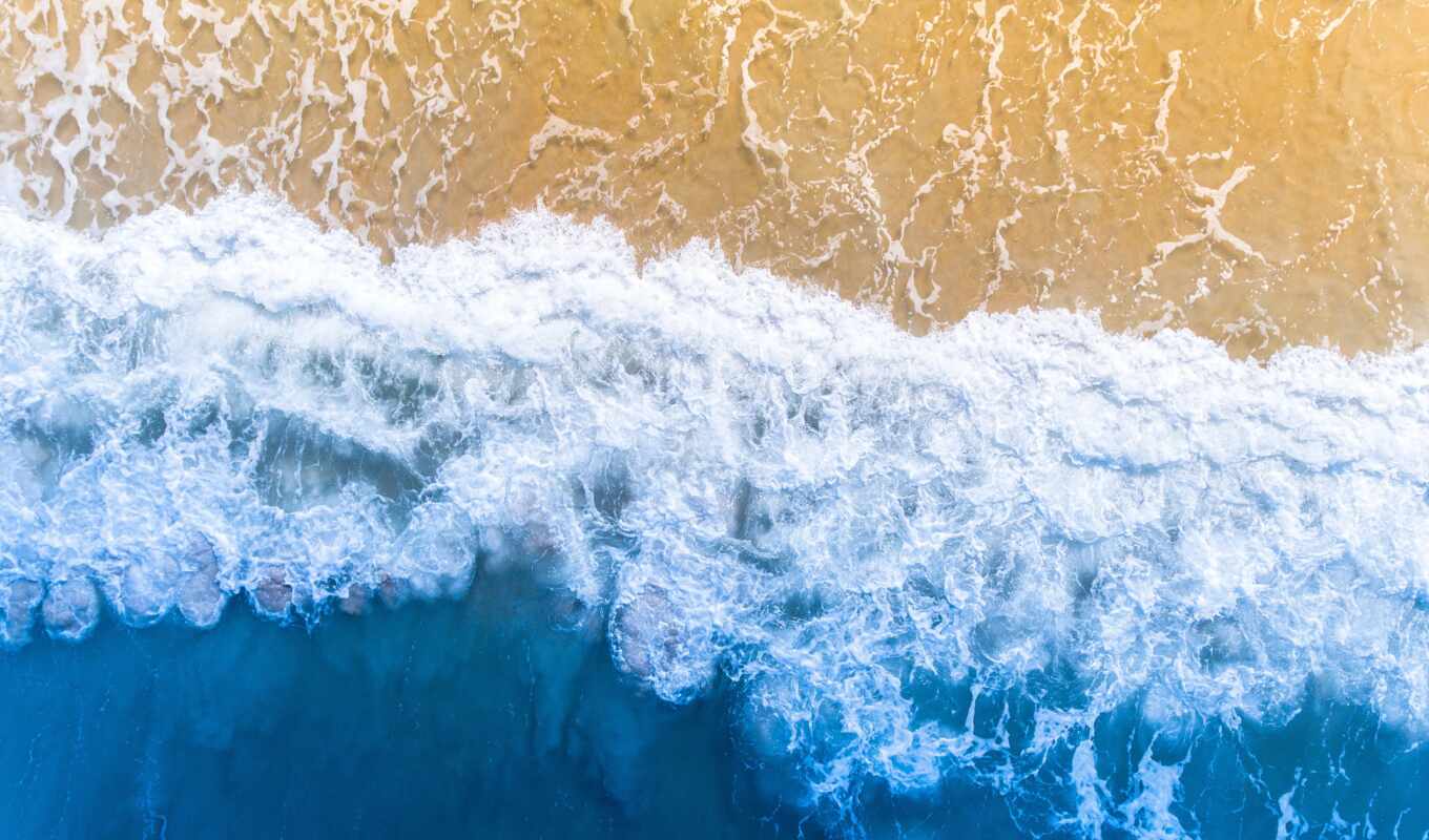 blue, view, paint, water, beach, top, ocean, wave, color, northern