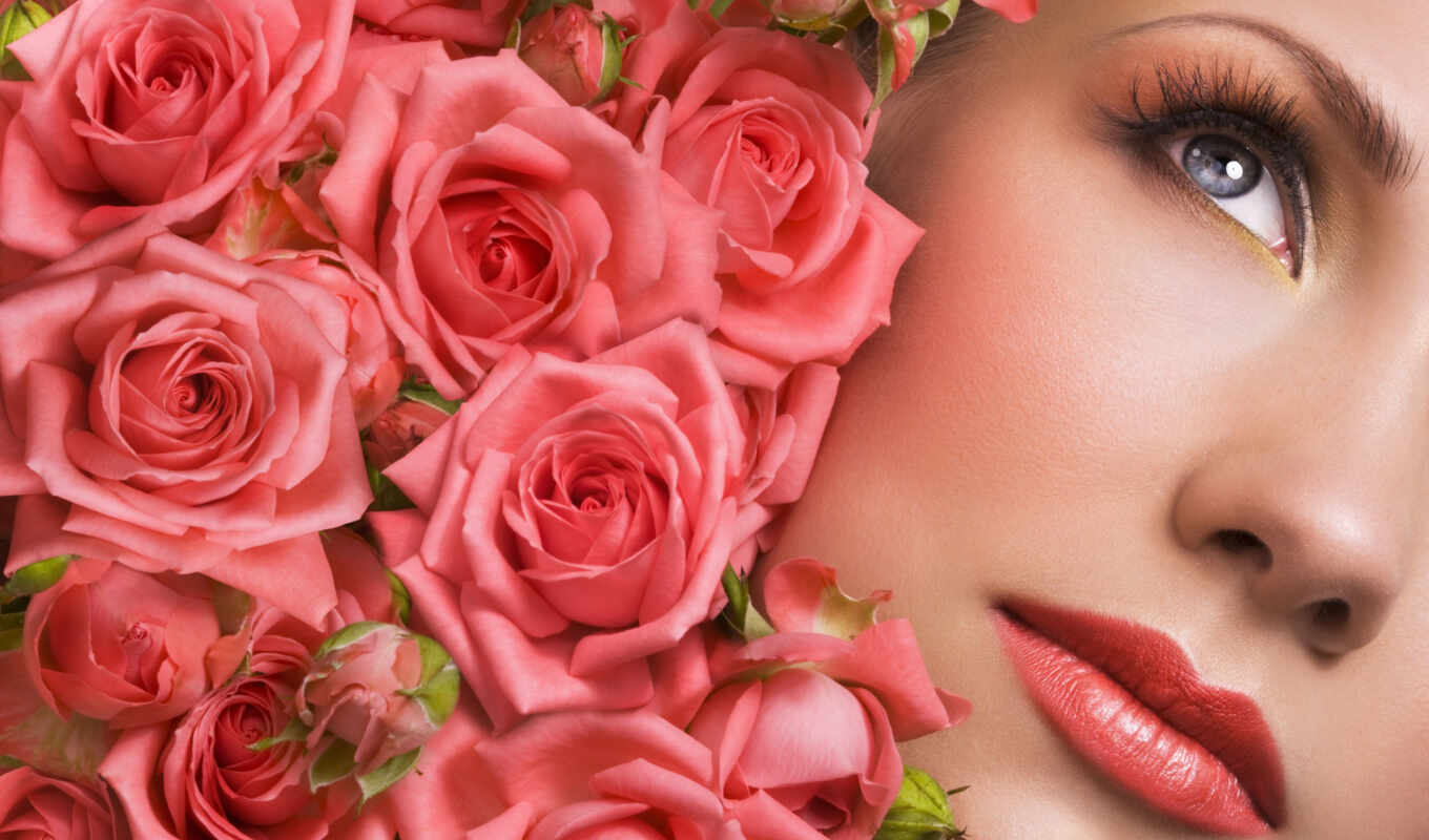 roses, bouquet, roses, faces, colors, petals, masks, petals