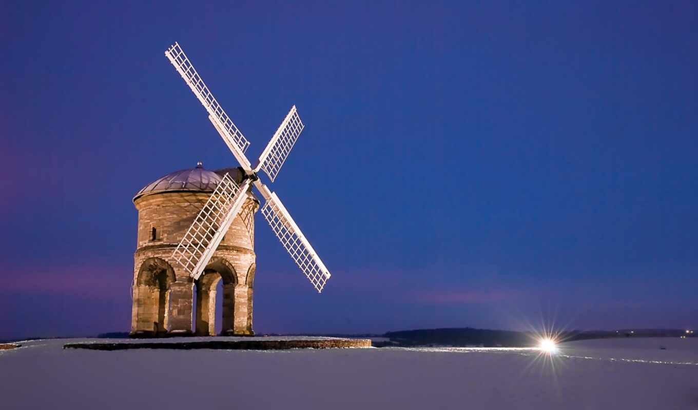 beautiful, field, landscape, mill, windmill, windmill