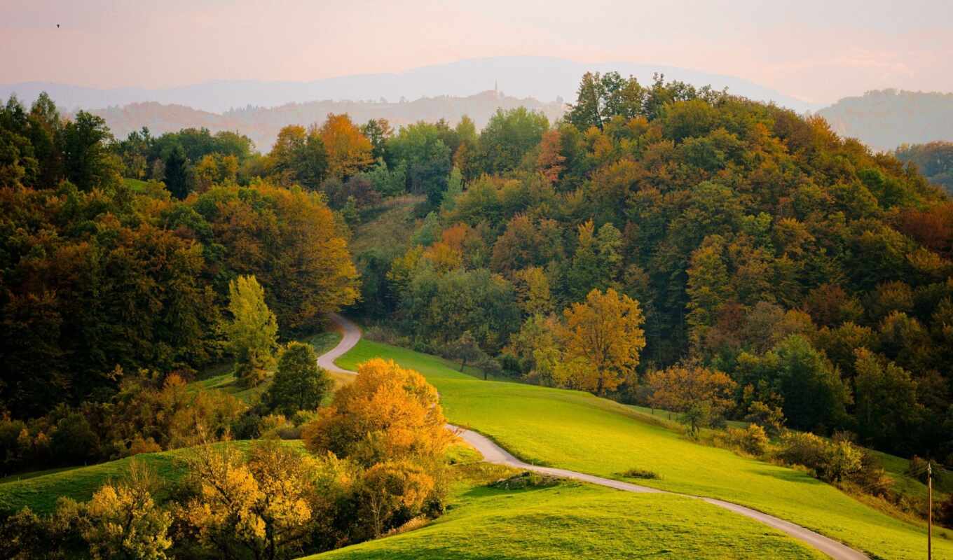 природа, дерево, landscape, площадь, супер, осень, деревня, hill, жилой, rural, permission