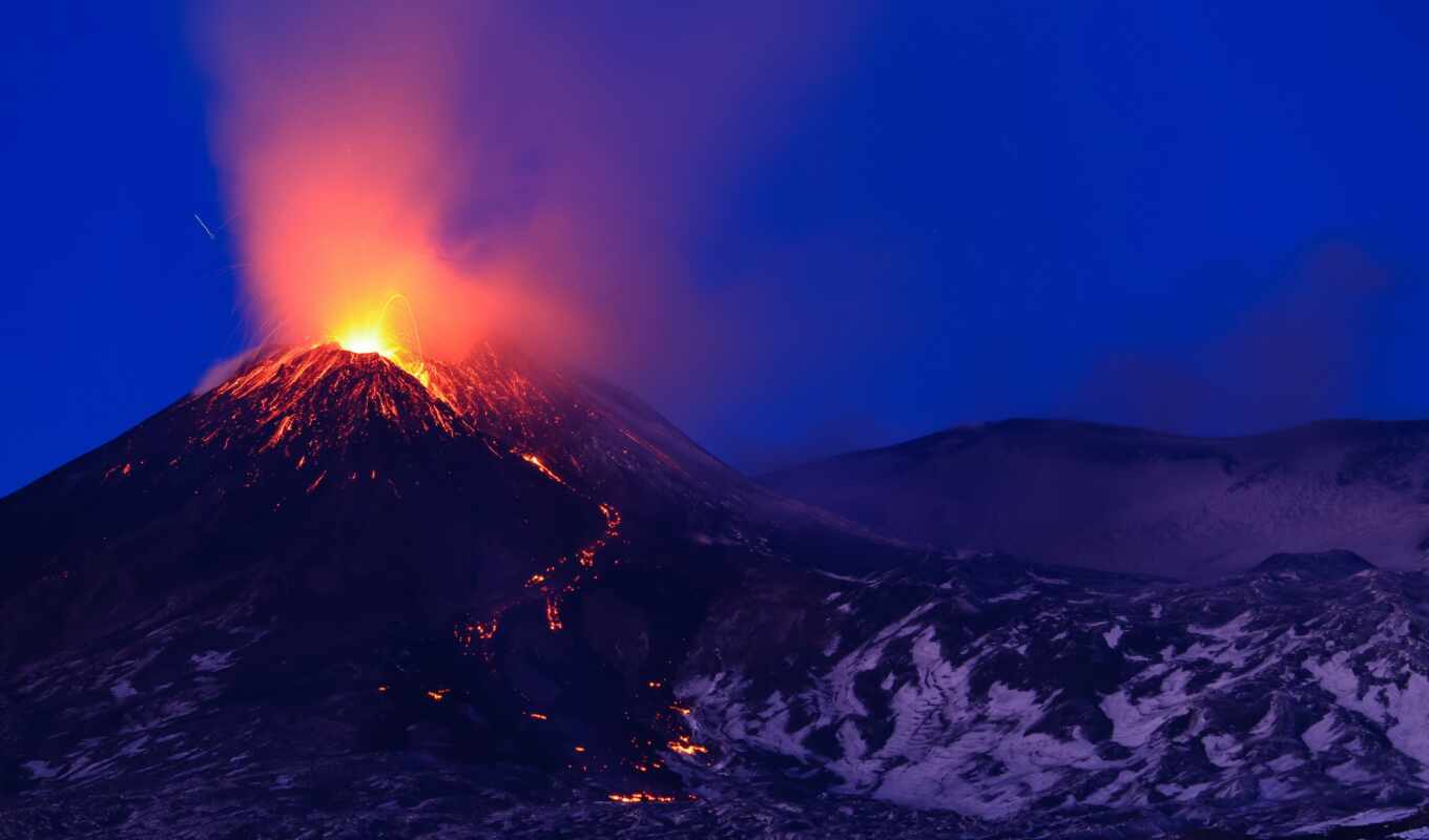 природа, вулкан, italy, извержение, лава, сицилия, etna, этна