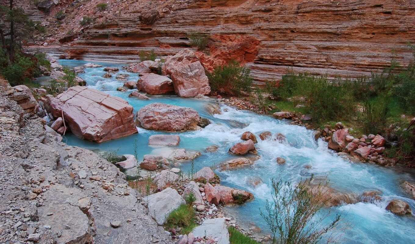телефон, mac, blue, water, гора, скалы, река, камни