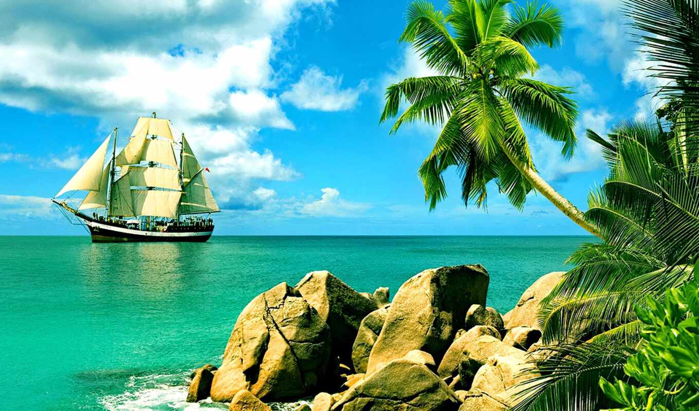 картинка, магазин, пост, остров, цена, который, tropical, seychelles, sailboat