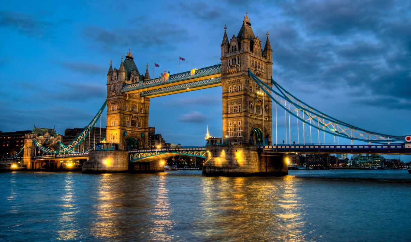 full, Bridge, tower, london, river, thames