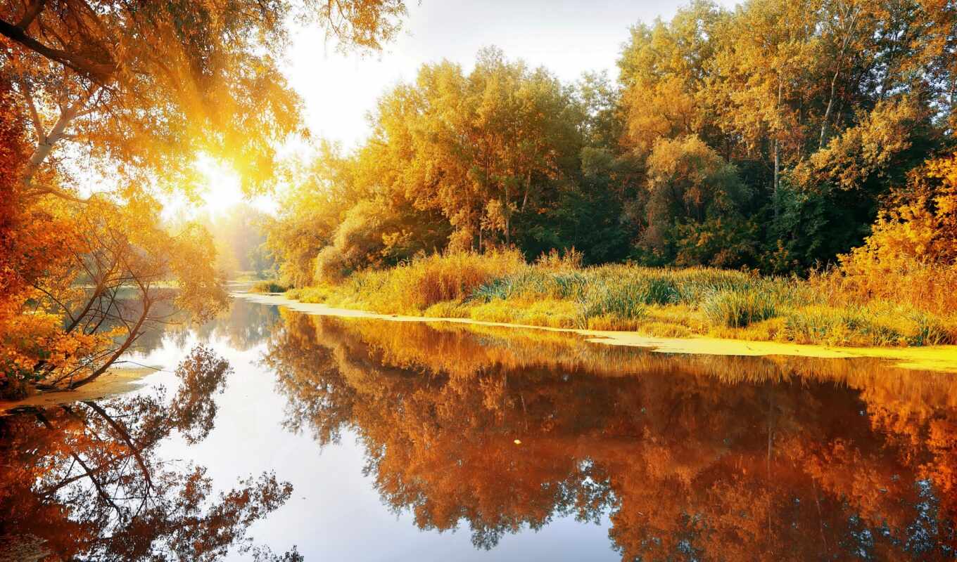 природа, фото, landscape, осень, отдых, красивый, река, рыбалка