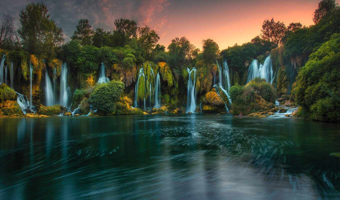 waterfall, bosnia