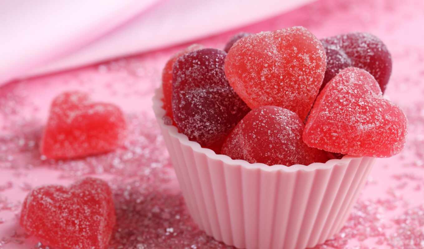 free, red, sweets, heart, candies