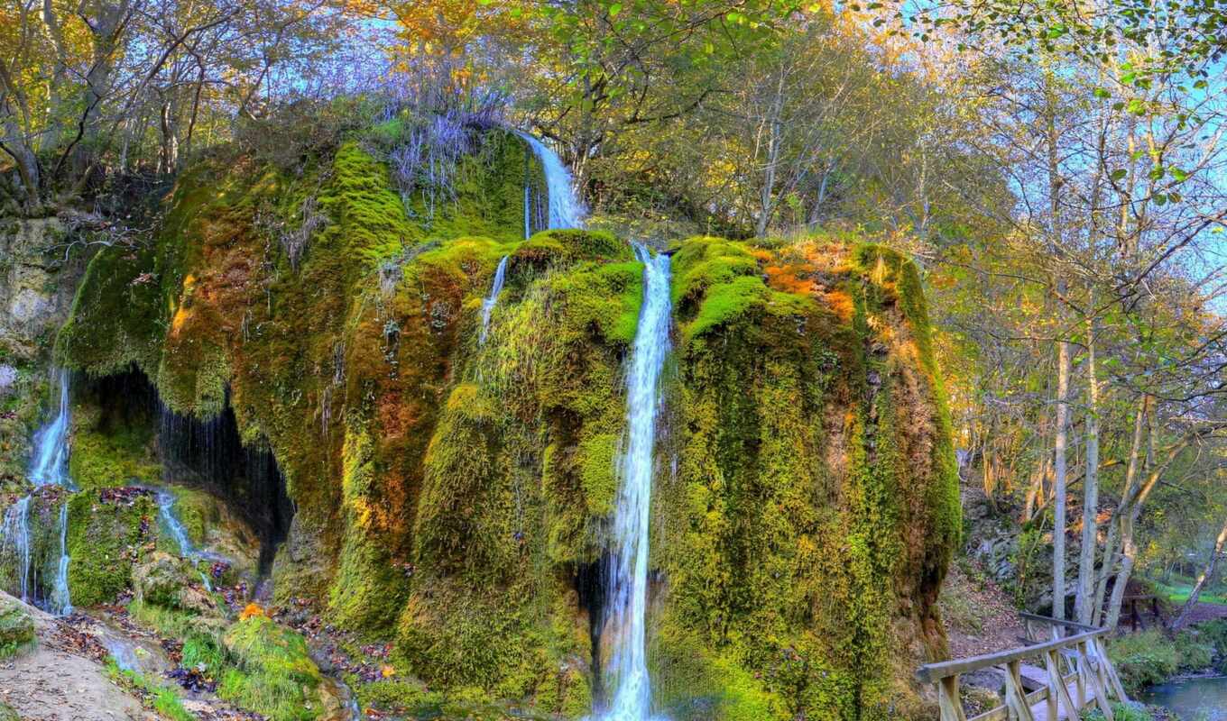 nature, waterfall