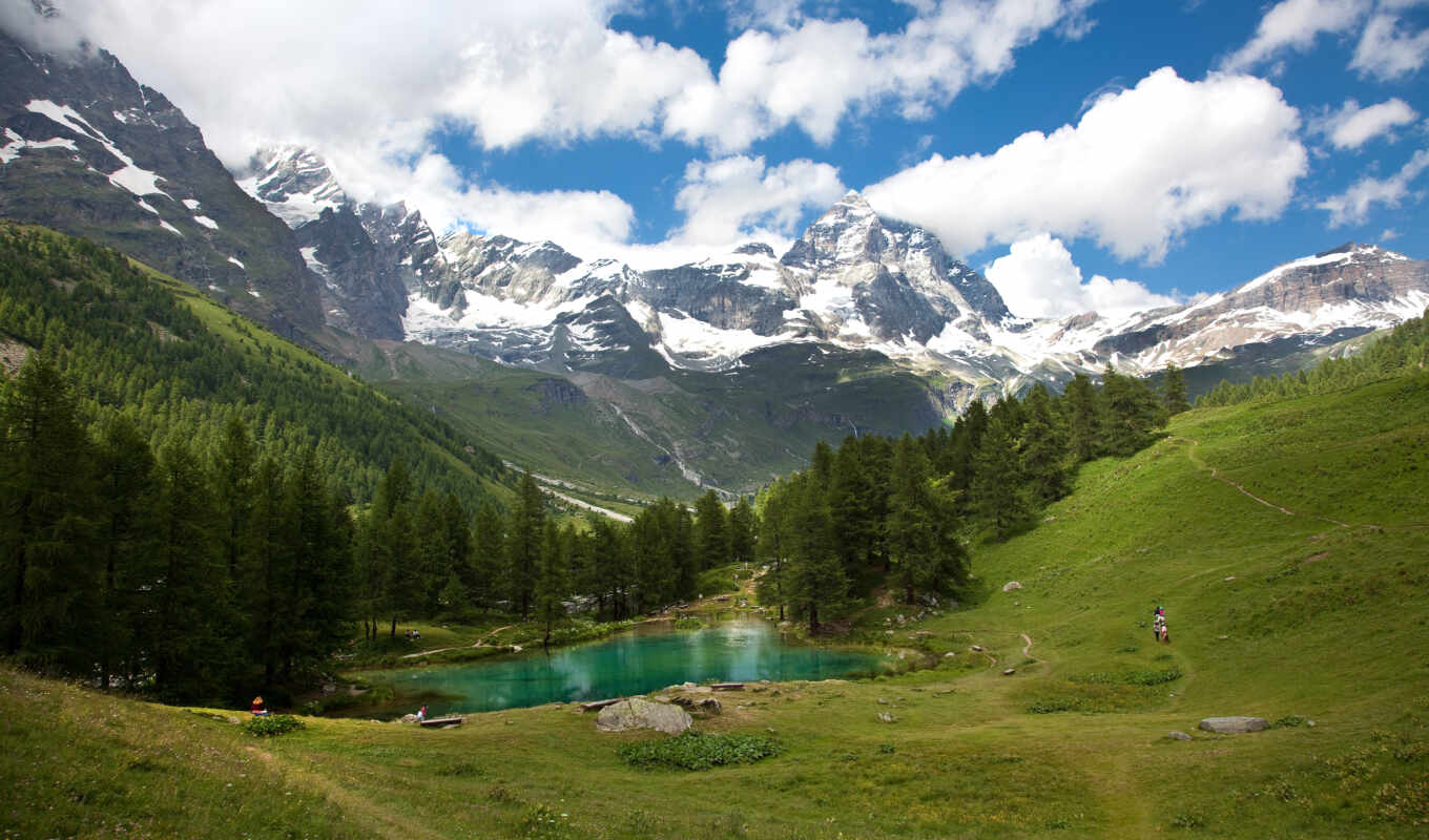lake, mountain, the alps, cervinium