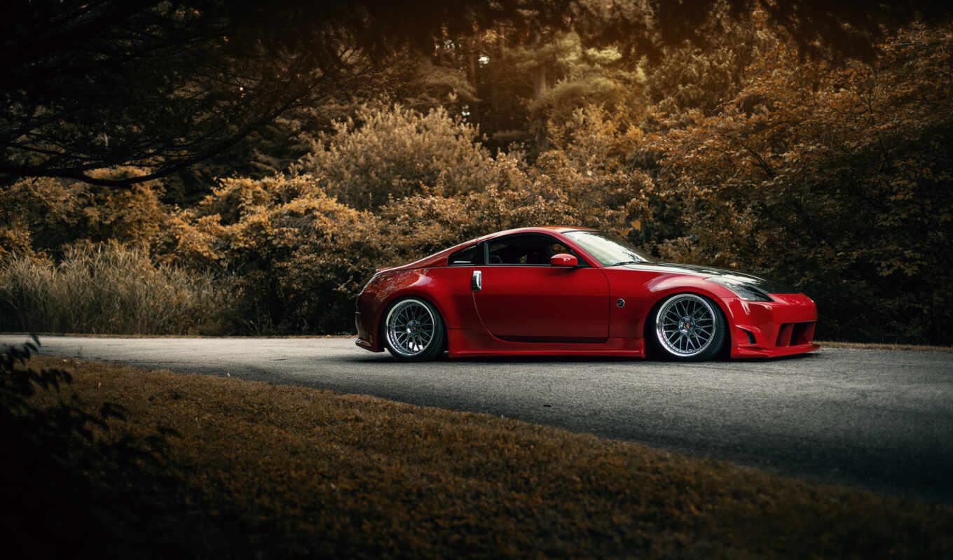 road, red, nissan, construction, fairlady