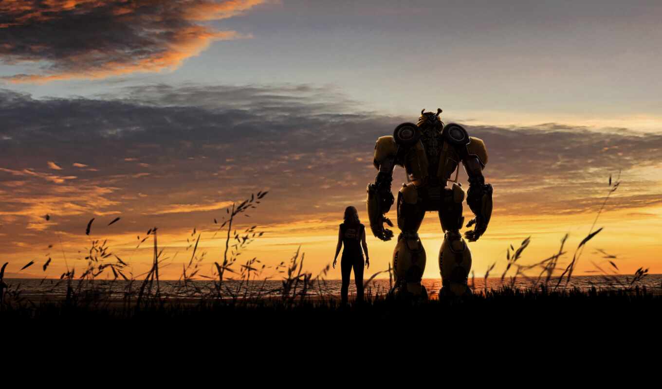 robot, girl, background, book, sunset, golden, to be removed, poster, ray, transformer, bamblbit