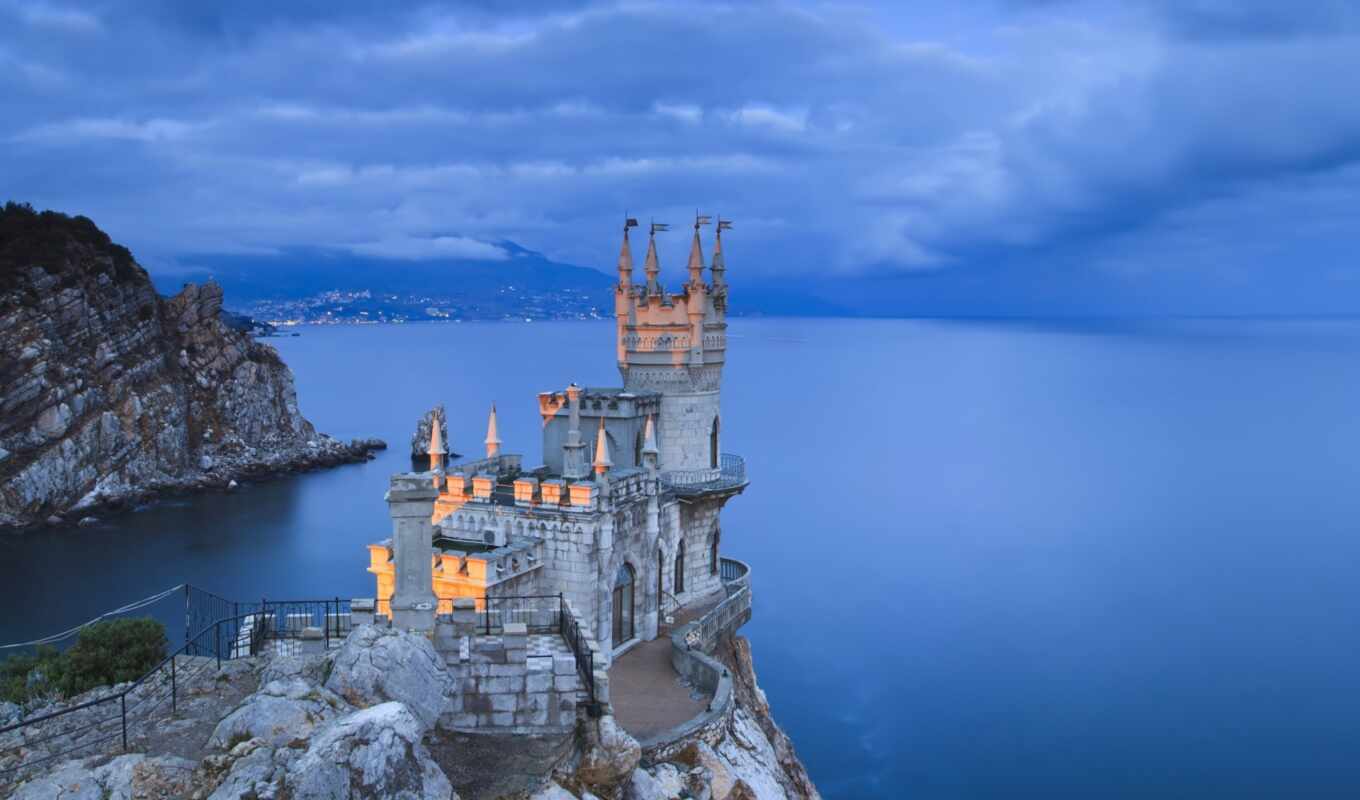 sea, castle, Crimea, yalta, lastochkino