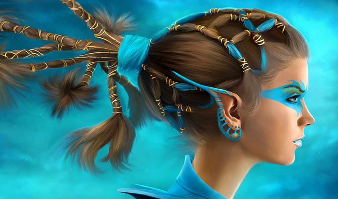 blue, girl, woman, to do, eye, angel, fantasy, hairstyles, princess, hairstyle