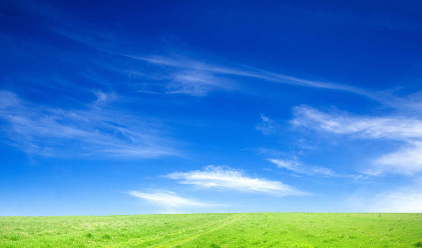 nature, sky, grass, field, horizon, green, margin