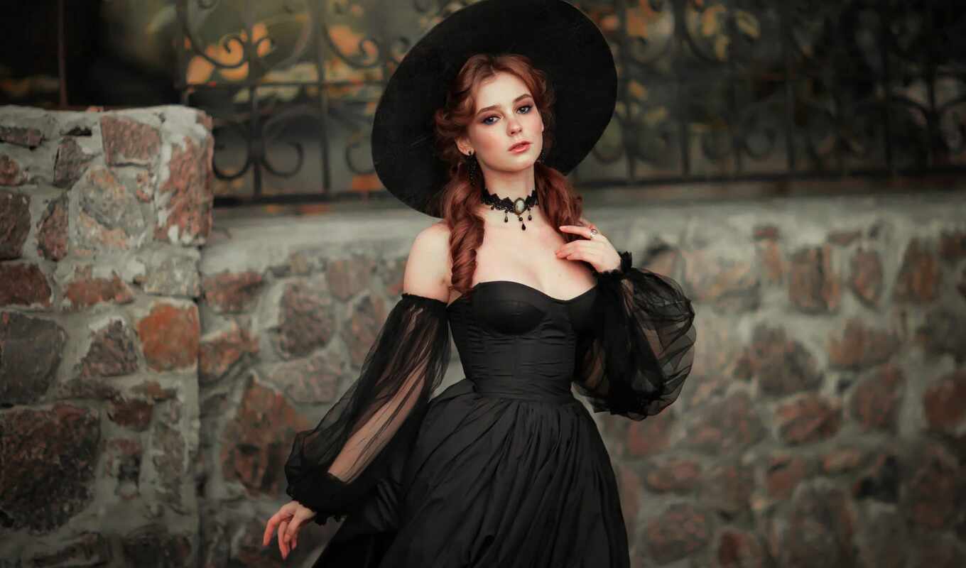 floor, girl, russian, portrait, shutterstock, fashion, gothic, redhead, length, magnificent
