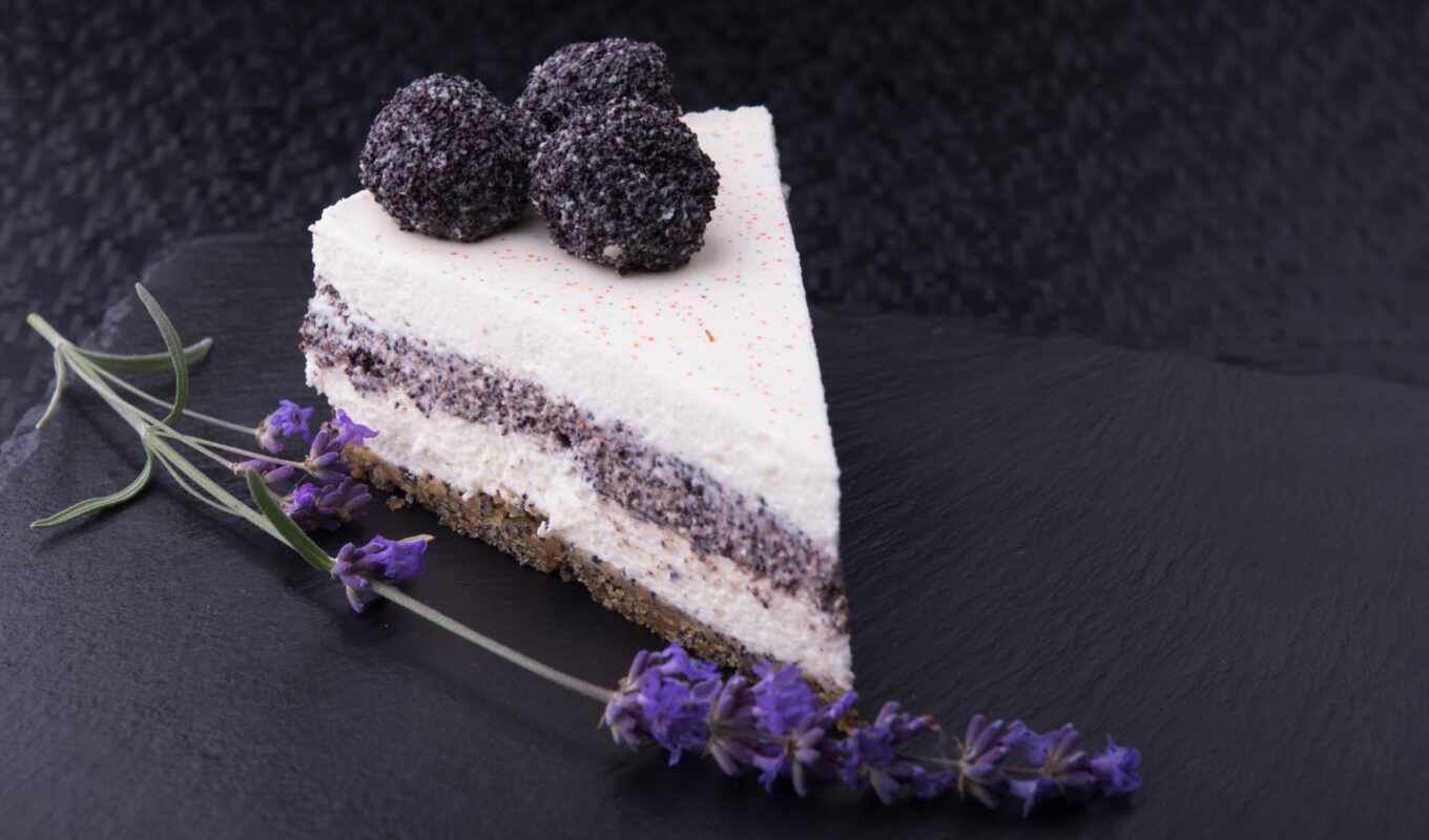 цветы, chocolate, десерт, торт, lavender