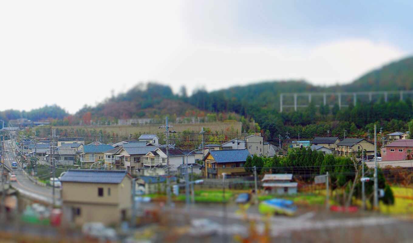 street, japanese, village