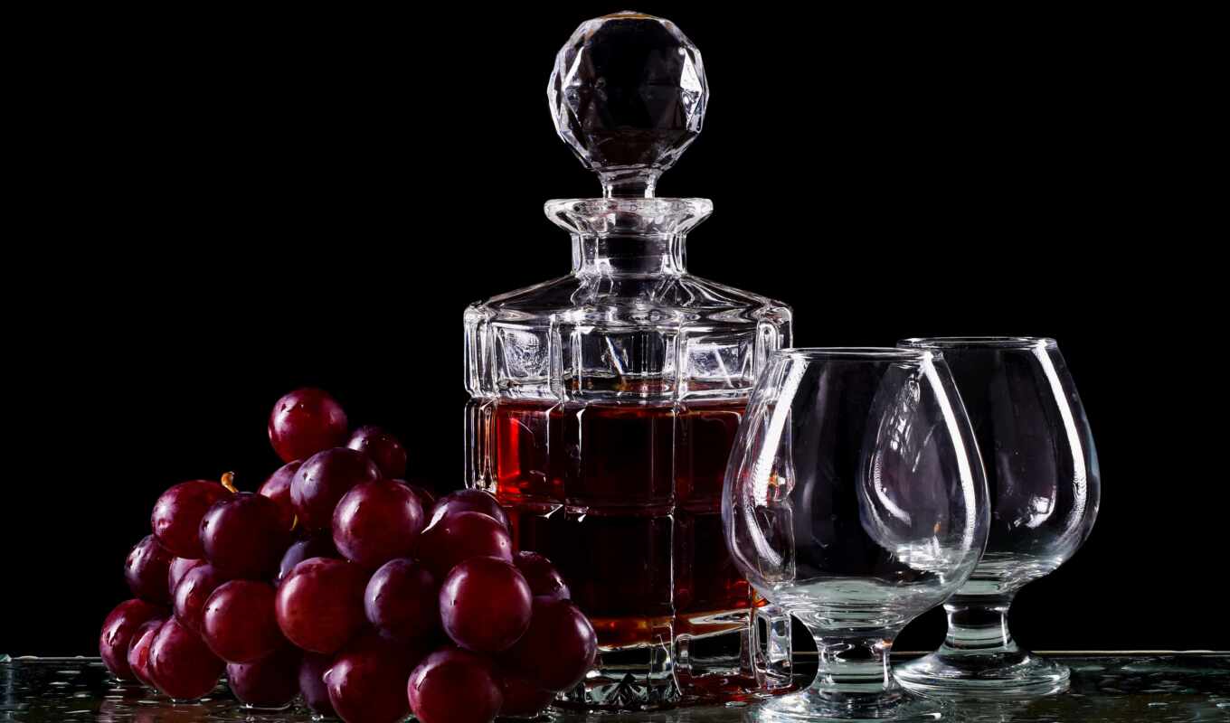 glass, вино, виноград, напиток