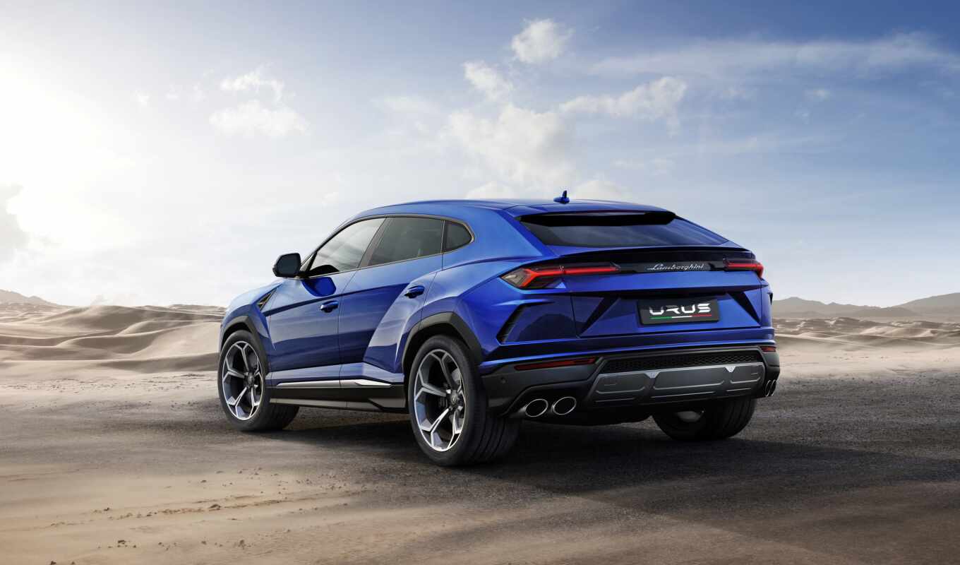 blue, view, deck, off, auto, car, from behind, technical, urus, parameters