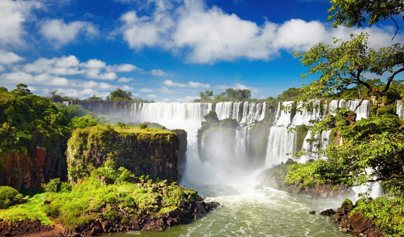 waterfall, national, travel, art, for, brazilian, Argentina, chute, iguasti