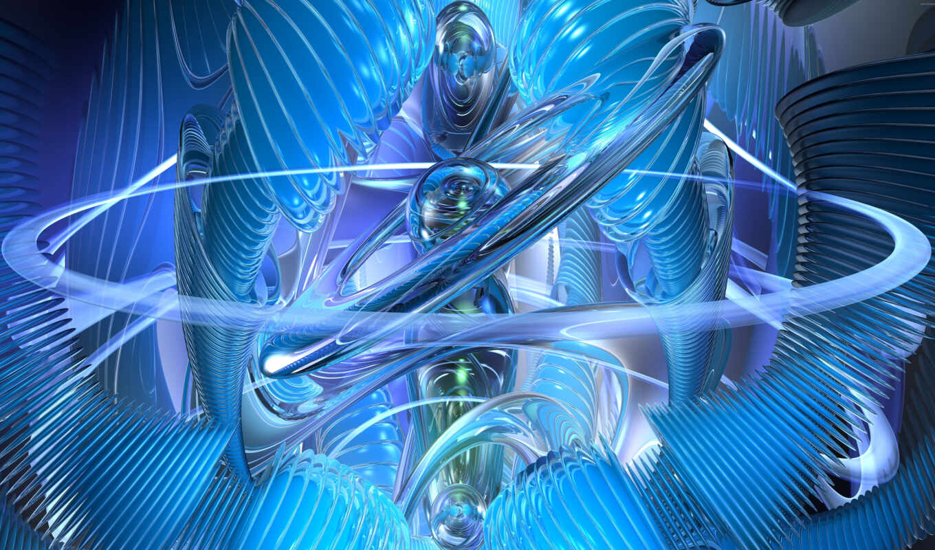 art, blue, crystal, illustration, fractal