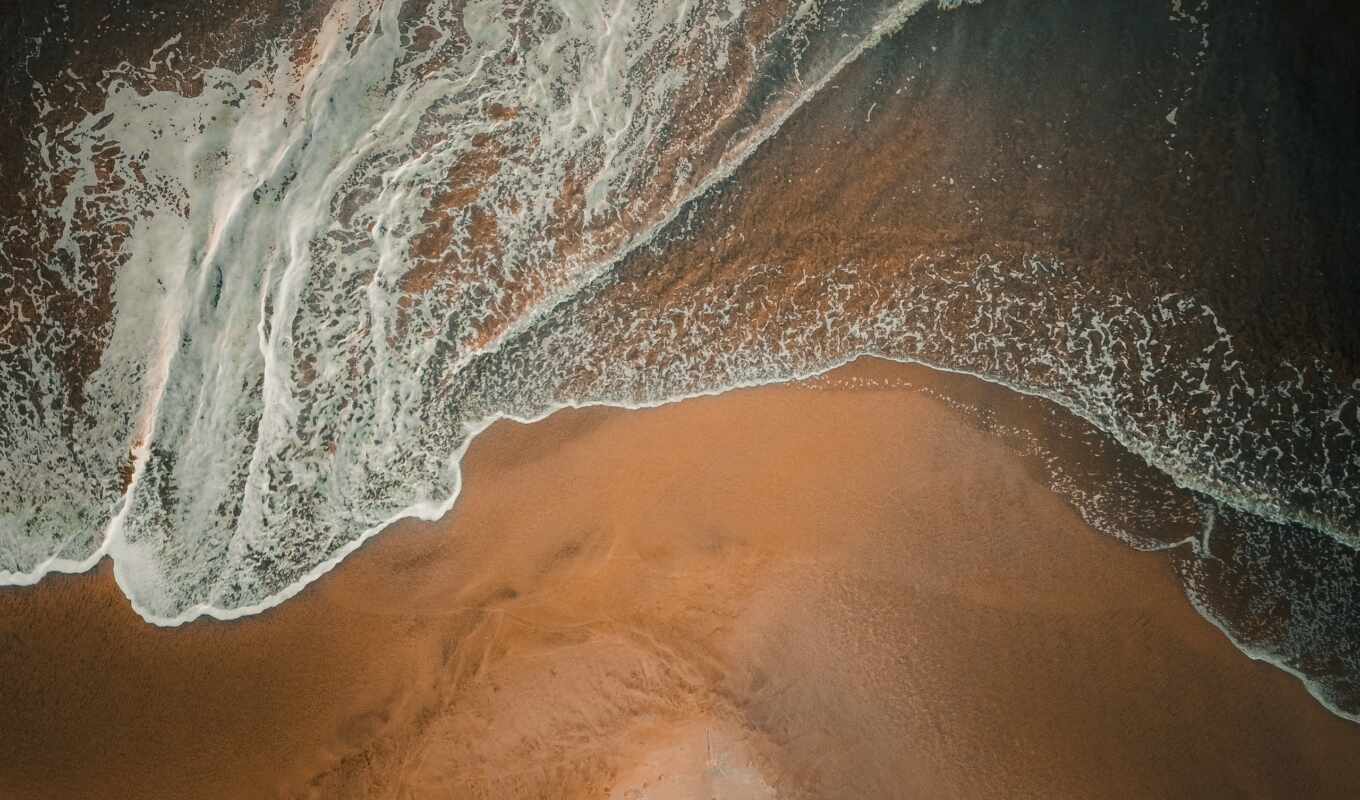 the waves, beach, coast, sand