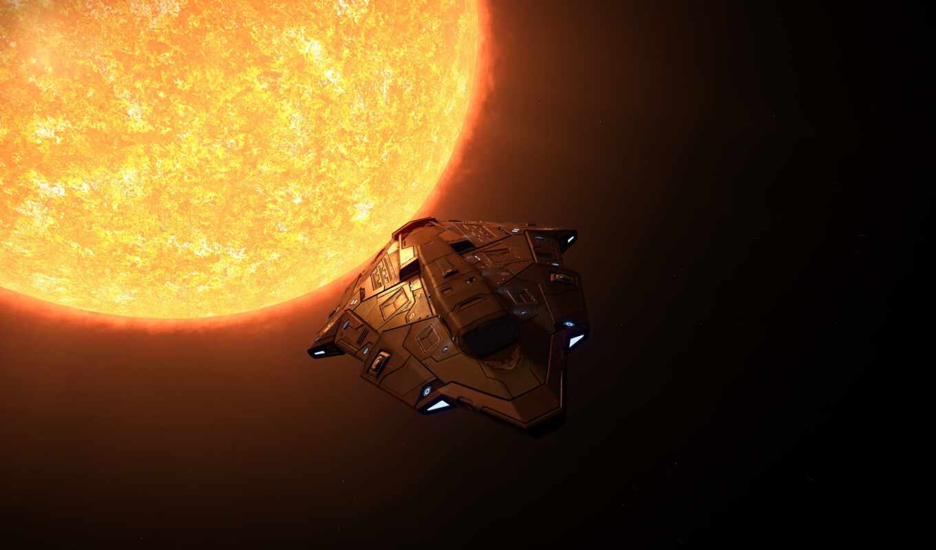 flight, ship, space, the sun