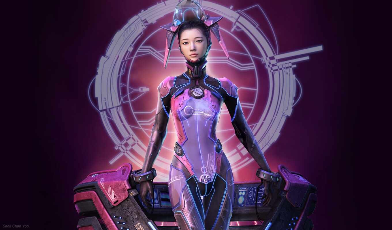android, девушка, картинка, качественные, красивые, chan, имеет, cyberpunk, futuristic
