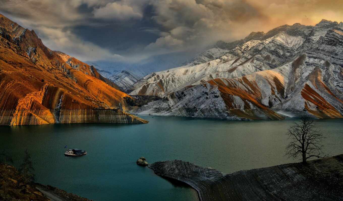 озеро, природа, картинка, гора, landscape, website, wild, красивый, permission, вездеход, iranian