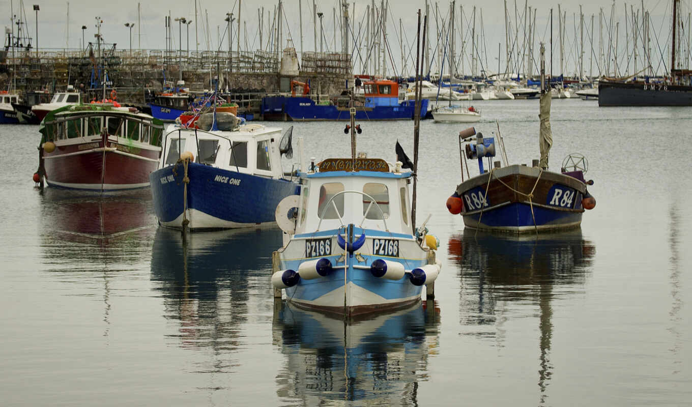 ship, different, together, Brixham