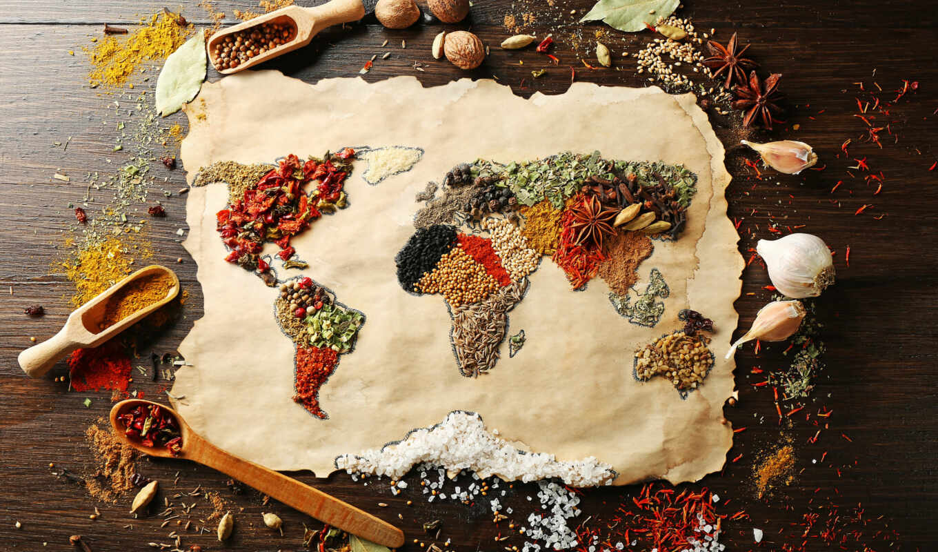 picture, map, of the world, sol, pepper, materials, aise, large, spices, muscal