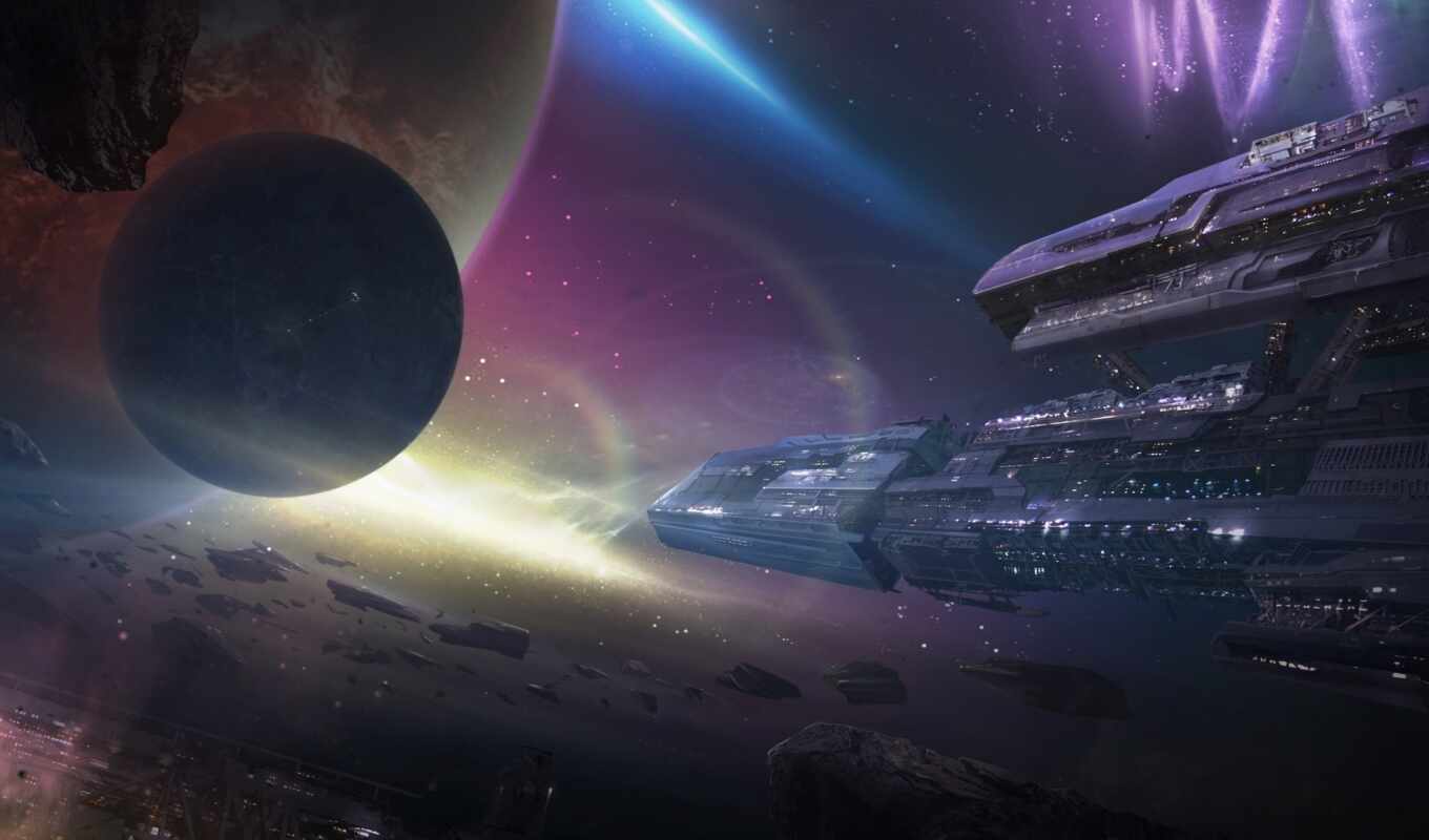 art, station, planets, space, the nebula, ships, meteorials