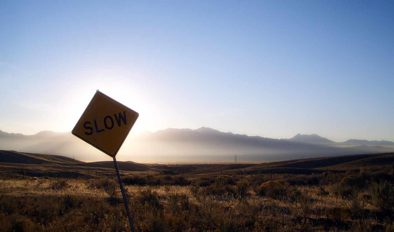 mountain, road, landscape, see, May, sign, stop, slowly, fore, relate