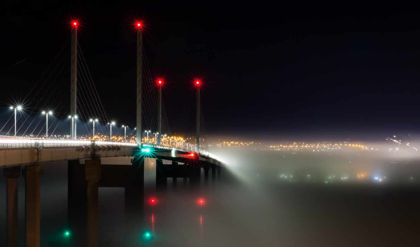 мост, туман, шотландия, into, транспорт, scotia, mist