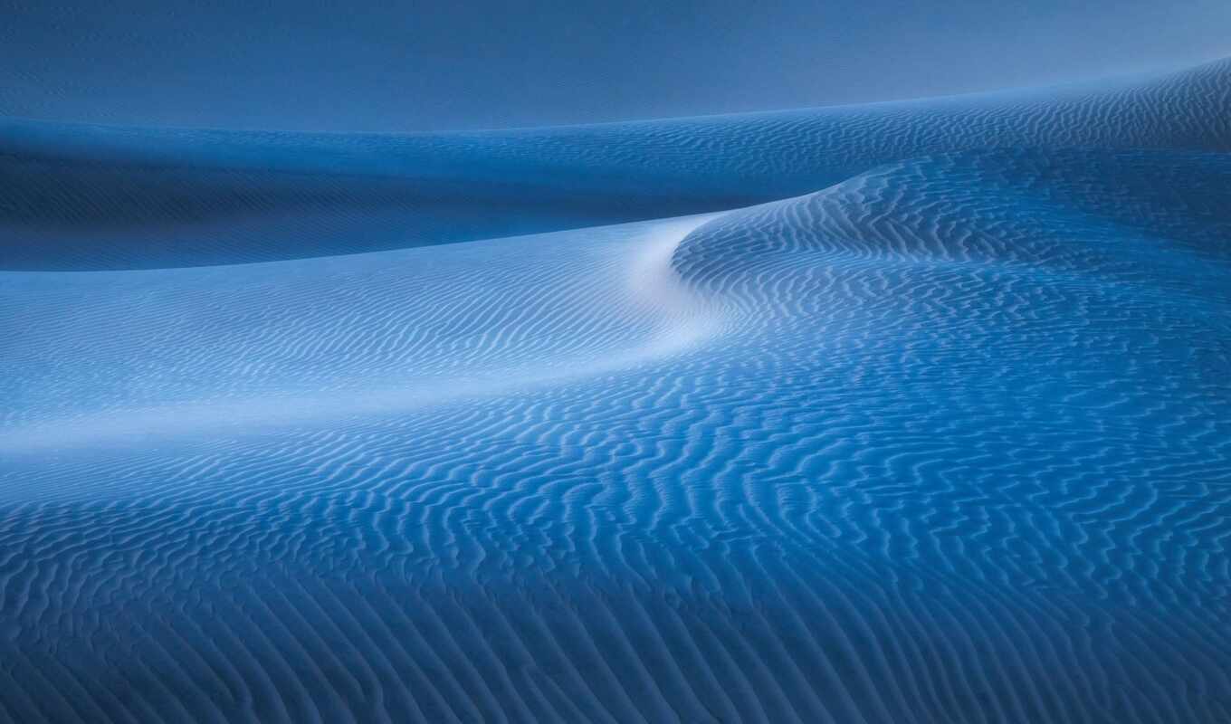 blue, landscape, desert, dune