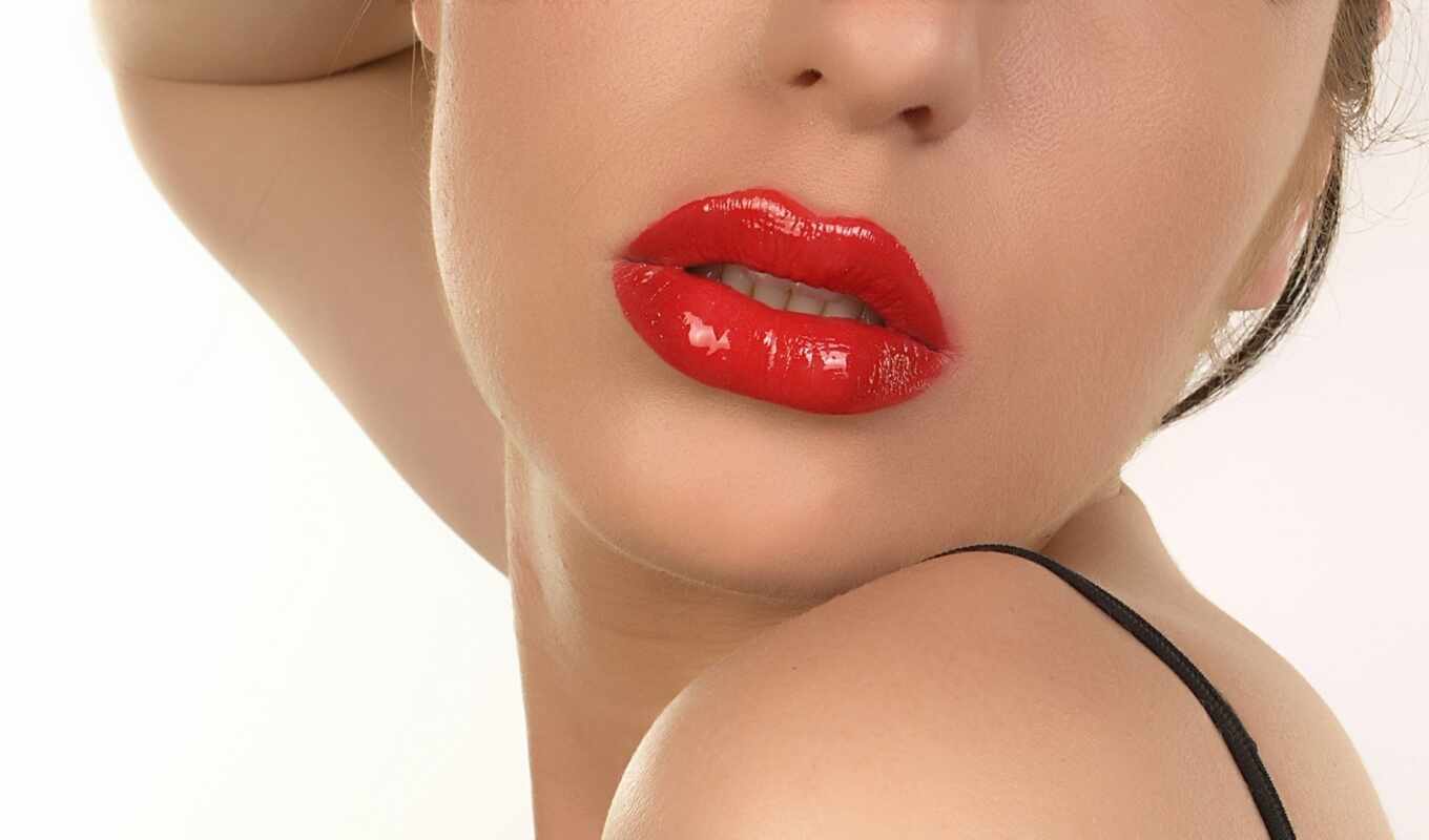 girl, woman, red, sexy, model, female, a kiss, lip