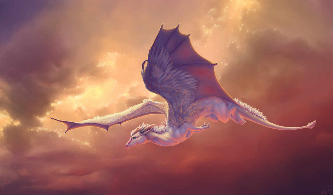 art, flight, fantasy, sky, creature, mythical, wings, of the