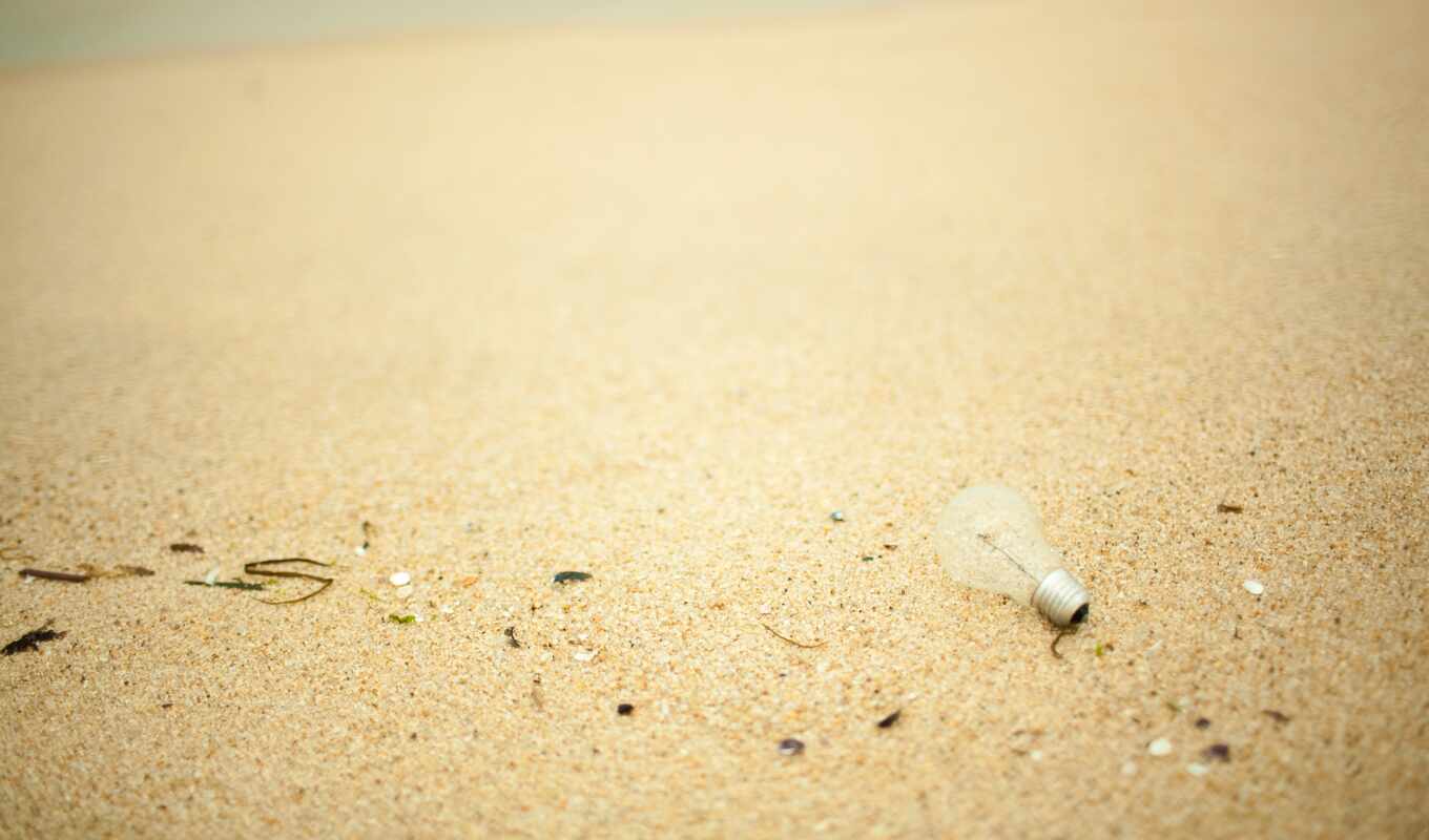 макро, пляж, море, берег, песок, лампочка, пенка